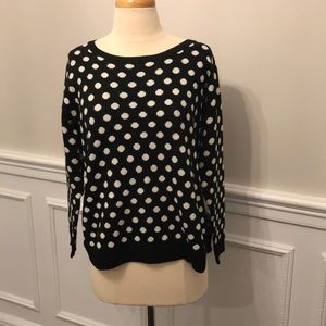 NWOT H&M Sweater Black and White polka dots SZ S.
